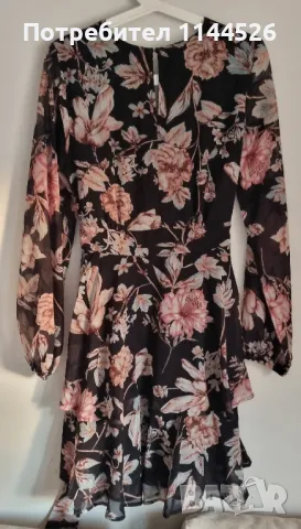 Ефирна рокля на цветя от Lascana, S, снимка 3 - Рокли - 50055196