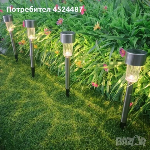 Комплект от 5 броя Led соларни лампи - автоматично включване без разход за електроенергия, снимка 4 - Соларни лампи - 54035959
