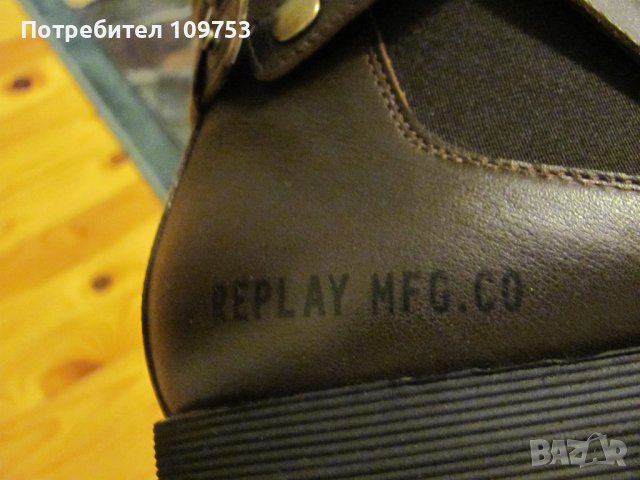 Нови мъжки кожени обувки REPLAY No:43, снимка 4 - Мъжки боти - 39512742