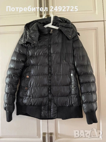 Яке черно с качулка  зимно, снимка 1