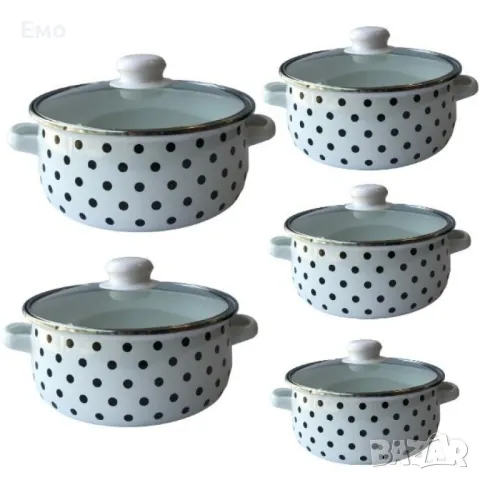Комплект емайлирани тенджери от 10 части, 16 - 24см., снимка 7 - Съдове за готвене - 48160315