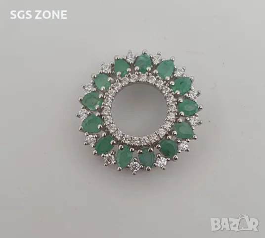 Сребърна Висулка с Рубини/Сапфири/Изумруди💎, снимка 2 - Колиета, медальони, синджири - 49916587