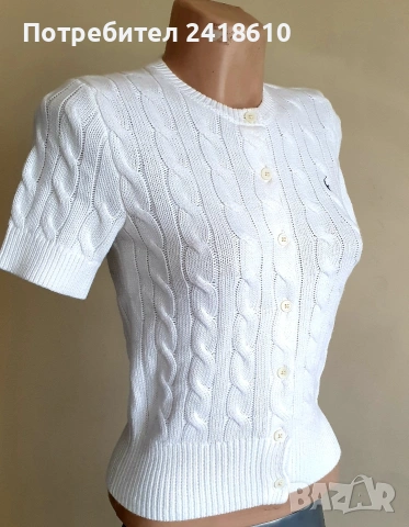 POLO Ralph Lauren Cable Pima Cotton Size XXS НОВО! ОРИГИНАЛ! Дамски Пуловер без Ръкави!, снимка 16 - Блузи с дълъг ръкав и пуловери - 54235951