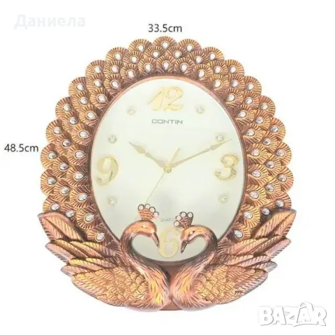 Стилен стенен часовник с лебеди, снимка 2 - Стенни часовници - 49263987