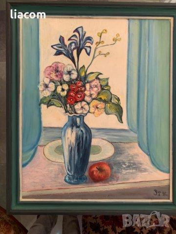 ЗЛАТИНА ТОДЕВА масло платно натюрморт, снимка 4 - Картини - 33887883