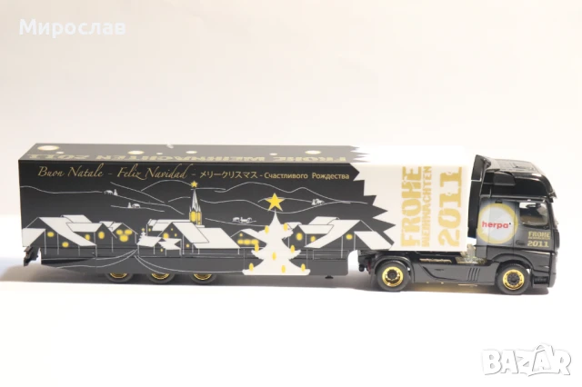 HERPA H0 1/87 MERCEDES BENZ ACTROS  KАМИОН МОДЕЛ ВЛЕКАЧ ТИР, снимка 8 - Колекции - 51158599