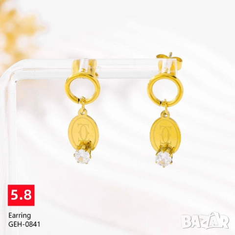 обеци от висококачествена стомана ysl saint laurent louis vuitton , снимка 6 - Обеци - 52137930