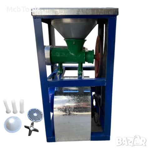 Месомелачка чугунена Румънска №32 с електромотор и метална фуния + плот, снимка 2 - Други инструменти - 47557150