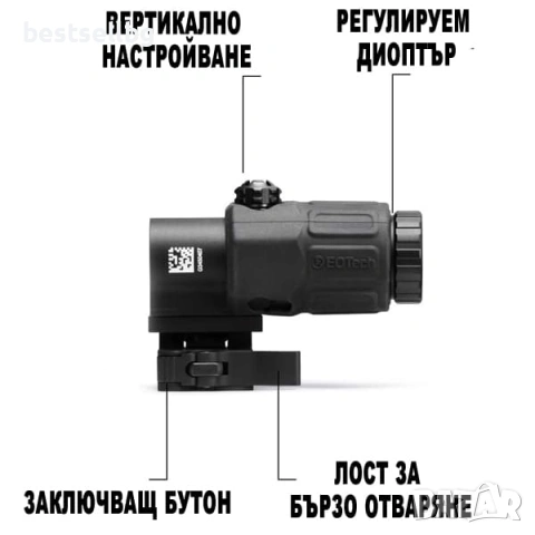 Тактически увеличител за прицел 3x увеличение STS бърз монтаж Weaver база пикатини 20mm за лов пушка, снимка 6 - Оборудване и аксесоари за оръжия - 54109940