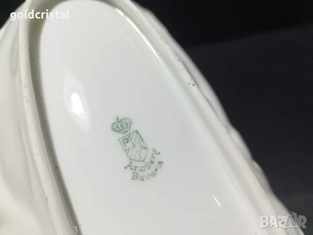 Стар немски костен порцелан купа елипса , снимка 6 - Антикварни и старинни предмети - 29850051