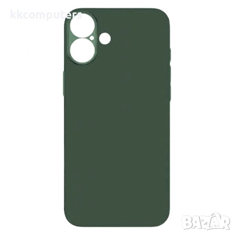 Силиконов кейс iPaky матиран, За iPhone 17 (6.3), Тъмнозелен и Протектор, снимка 2 - Резервни части за телефони - 51795374