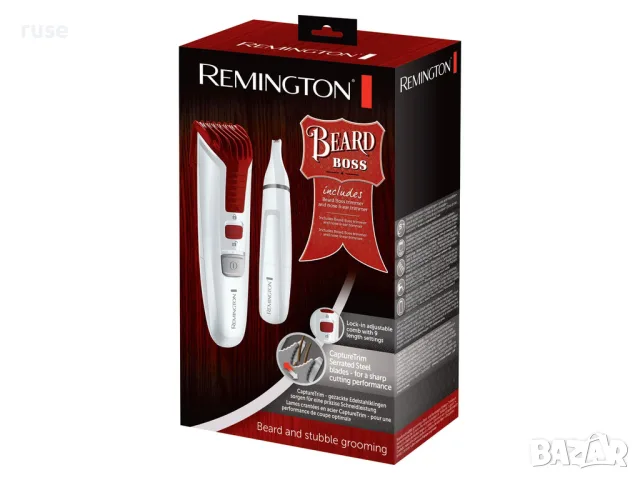 НОВ! Комплект Тример за Брада, Нос и Уши Remington Beard Boss MB4124GP (Лимитиран), снимка 2 - Тримери - 55798135