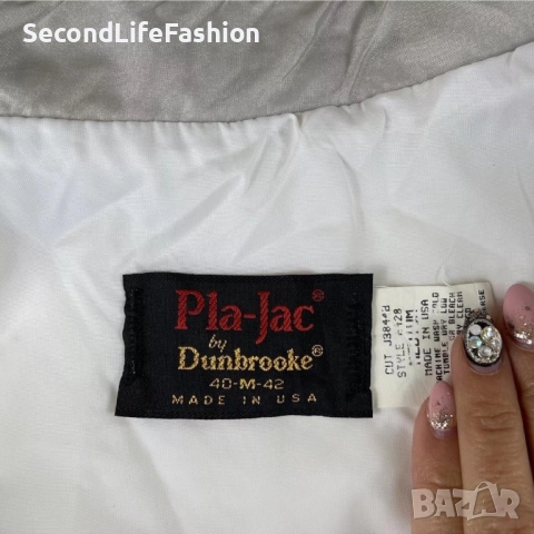 Dunbrooke Pla-Jac мъжко яке винтидж бяло синьо сиво размер M, произведено в САЩ, снимка 3 - Якета - 52496270