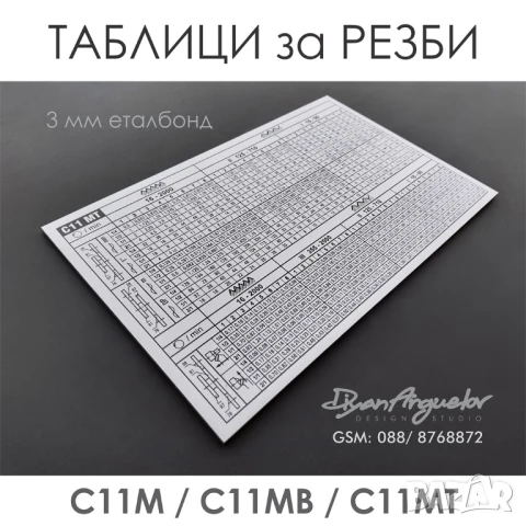 Таблица с резби за струг С11-М / С11-МВ / C11-MT , снимка 3 - Стругове - 43977673