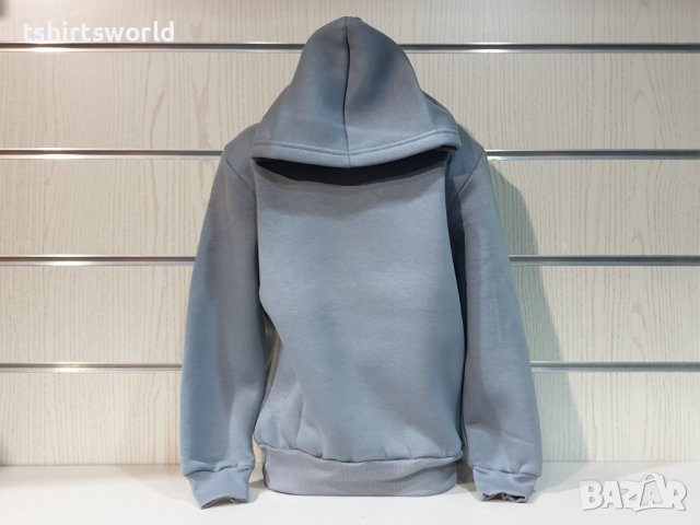 Нов детски изчистен суичър в тъмносив цвят с качулка, снимка 5 - Детски анцузи и суичери - 38173737