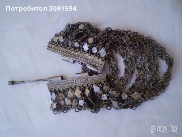 Възрожденска ръчно изработена гривна ентришия, снимка 5 - Антикварни и старинни предмети - 34360649