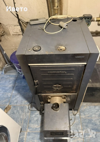 Чугунен пелетен котел Romstal 30kw използван, снимка 9 - Камини - 51869616