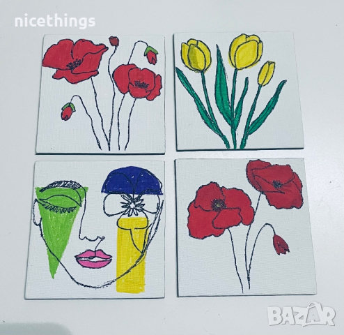 Мини картина цветя