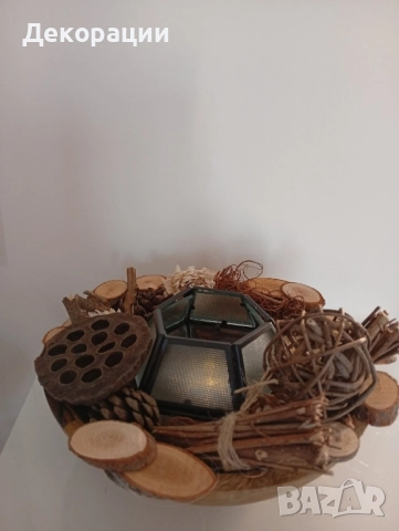 ние дървен свещник, снимка 3 - Декорация за дома - 52415906