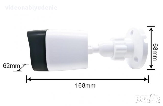 Super UltraHD 4 Mегапикселова IP66 Водоустойчива LAN Камера H.265X+ ONVIF 2.6 30 Метра Нощно Виждане, снимка 8 - IP камери - 30430954