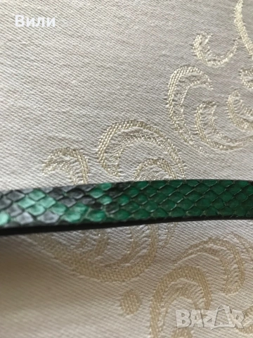 Кожена гривна от естествен питон Roberto Collina италианска, снимка 4 - Гривни - 53291846