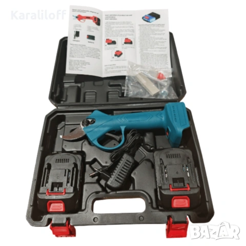 Акумулаторна безчеткова ножица в комплект с 2 батерии и куфар - компактна и прецизна, снимка 4 - Градинска техника - 53965081