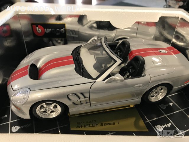 BBURAGO нова метална колекционерска количка.SHELBY COBRA 1998г.1:18, снимка 2 - Колекции - 39076247
