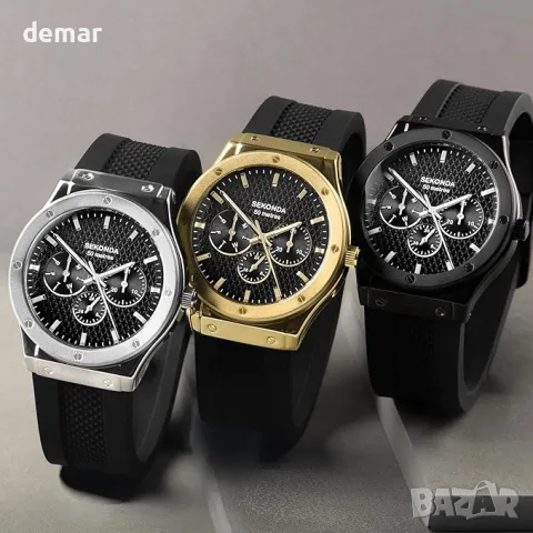 Мъжки часовник Sekonda Titan 42 мм с кварцов механизъм в черно, снимка 2 - Мъжки - 49847668