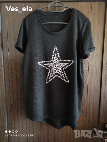 Черна тениска със звезда  