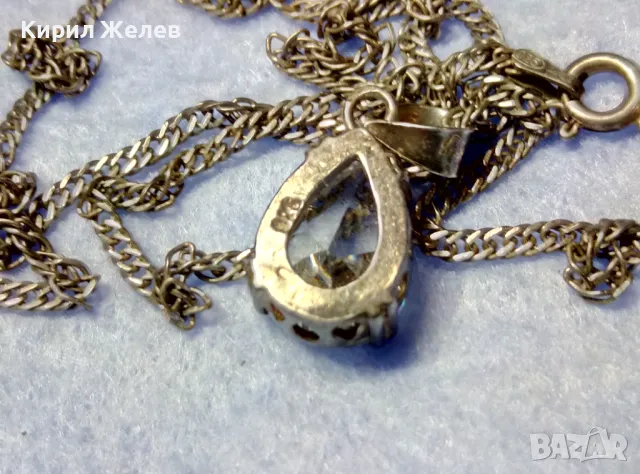 РАЗКОШЕН СРЕБЪРЕН МЕДАЛЬОН СРЕБРО 925 с БЛЕСТЯЩ ПЛАНИНСКИ КРИСТАЛ и СРЕБЪРНА 925 ВЕРИЖКА 29224, снимка 2 - Колиета, медальони, синджири - 50115979