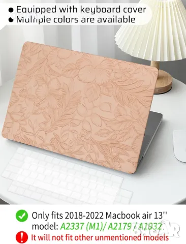 Калъф Ksriylm за MacBook Air 13-инчов, A1932 A2179 M1 A2337, розов, снимка 7 - Калъфи, кейсове - 48419131