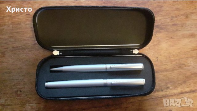 химикалка и ролер комплект, Марксман, метал в калъф метален стабилен с цип, снимка 2 - Ученически пособия, канцеларски материали - 37016145