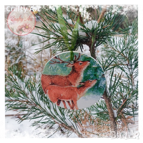 Коледна играчка висулка от керамика, снимка 3 - Декорация за дома - 51979975