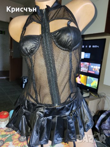 Корсет с жартиер пресирана поличка чорапи и прашка л/хл