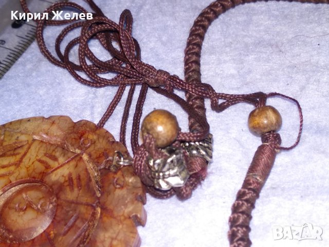 СТАР ТРАДИЦИОНЕН ТИБЕТСКИ НЕФРИТЕН МЕДАЛЬОН РЪЧНО ДВУСТРАННО ОРНАМЕНТИРАН ЕТНО НАКИТ 26120, снимка 11 - Антикварни и старинни предмети - 40471436