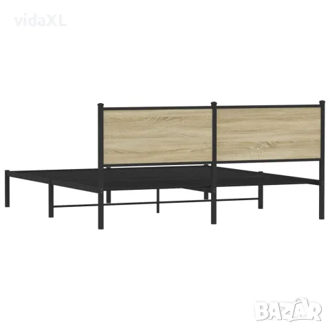 vidaXL Метална рамка за легло, без матрак, сонома дъб, 160x200 см, снимка 7 - Спални и легла - 56147434