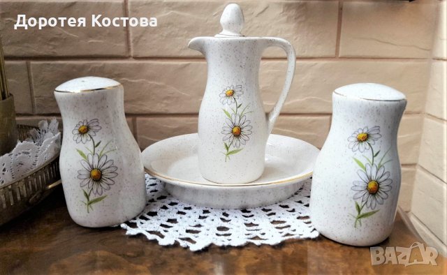 Прекрасен комплект с маргаритки от Англия, снимка 13 - Антикварни и старинни предмети - 39396565