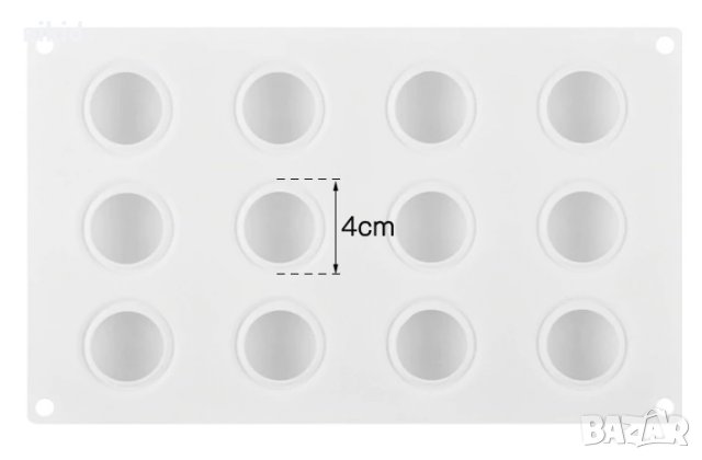 3D 12 бр цяло топче кръг сфера силиконов молд форма желирани бонбони фондан шоколад гипс шоко бомби, снимка 2 - Форми - 31381143