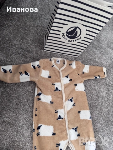 PETIT BATEAU Луксозна бебешка пижама от полар, снимка 6 - Комплекти за бебе - 53008059