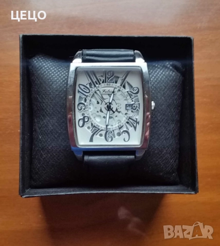 Оригинален уникален кварцов часовник с дата и кутия  . НОВ ., снимка 3 - Мъжки - 52588881