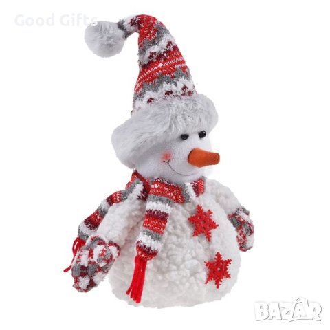 Коледна украса, Снежен човек с шапка и ръкавици, 35см, снимка 2 - Декорация за дома - 42707881