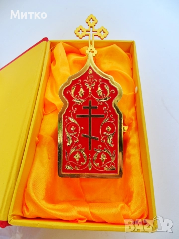 Нов православен комплект за причастие с потир, кръст, снимка 2 - Други ценни предмети - 51935368