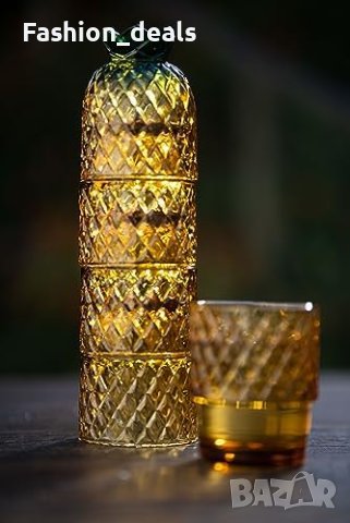 Нов комплект от 4 броя чаши с дизайн на ананас за напитки Подарък дом , снимка 7 - Други стоки за дома - 42746059