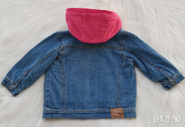  Детско дънково яке с подплата суичър 2в1 размер 9-12 месеца, снимка 11 - Бебешки якета и елеци - 44923103