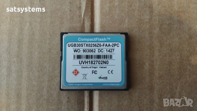 Cisco Systems 256MB Compact Flash Card, снимка 2 - Други - 54250673