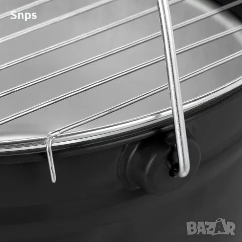 Преносимо барбекю - за балкон и къмпинг - дизайн на кофа - дръжка - Ø 27 см - черно, снимка 2 - Барбекюта - 48513886