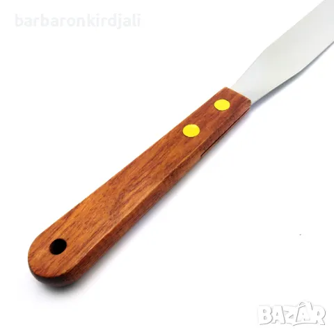 Метална шпатула с дървена дръжка SCM01, снимка 3 - Козметични уреди - 47883653