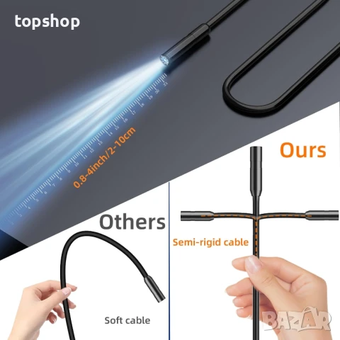 Ендоскопска камера със светлина, бороскоп Ennovor 1920 HD с 4.3" LCD екран, водоустойчива IP67 10м , снимка 4 - Друга електроника - 50694313