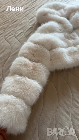 Бяло пухено яке fur coat , снимка 10 - Якета - 56293335