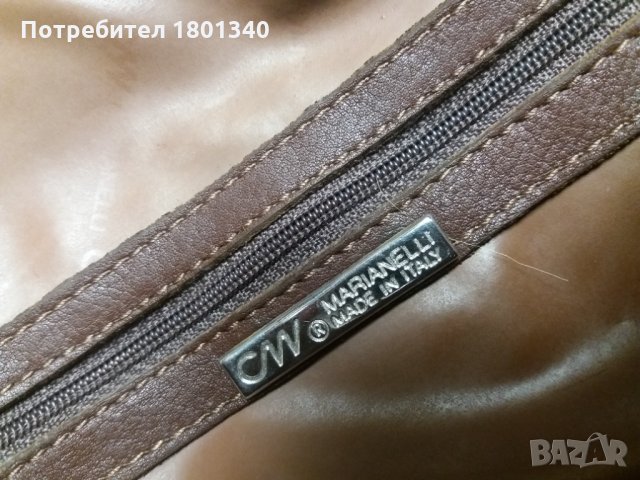 ПРОМО !! Marianelli естествена кожа- Италия, чанта с 3 прегради , снимка 4 - Чанти - 30432139